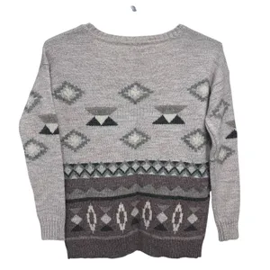 American Eagle Sweater‎ Womens S Tan Aztec Wool Blend Knit Pullover Southwest thumbnail 5