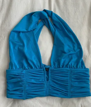 ZARA Crop Top Blue thumbnail 1