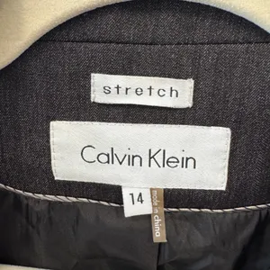 Calvin Klein Stretch Blazer Jacket Charcoal Gray 2 Button Professional Size 14 thumbnail 7