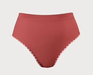 Berlook Contrast Stitch Longline Plus Size Bikini Set Pink thumbnail 5
