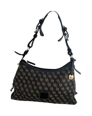 Dooney & Bourke Canvas Leather Hobo Shoulder Bag Vintage Y2K Monogram thumbnail 1
