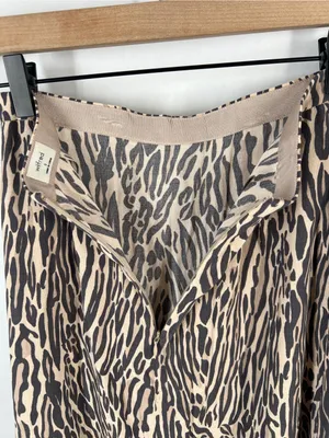 Aritzia Wilfred Cherie Midi Skirt Brown Black Animal Print Size 0 thumbnail 8
