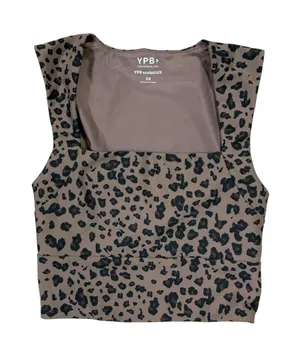 YPB SculptLUX XS Leopard Print Crop Top Square Neck Athleisure Gym Y2K thumbnail 1