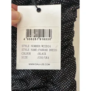 Sau Lee Farrah Black‎ Sparkle Strapless Ruched Midi Dress NWT Size 0 thumbnail 6