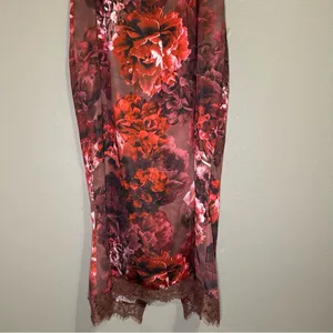 NEW Meshki Floral Lace Up Satin Midi Dress Women’s Size Large thumbnail 10