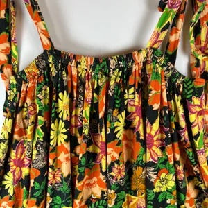 Free People Bali Moroccan Floral Tie Shoulder Tunic‎ Top Black Lace Small thumbnail 7