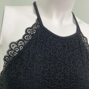 Aerie Nordic High Neck Black Lace Bralette thumbnail 6