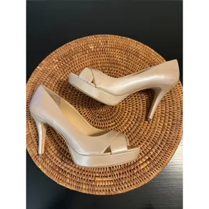 Audrey Brooke Champagne Pearl Peep Toe Platform Pumps Stiletto‎ Heels Womens thumbnail 6