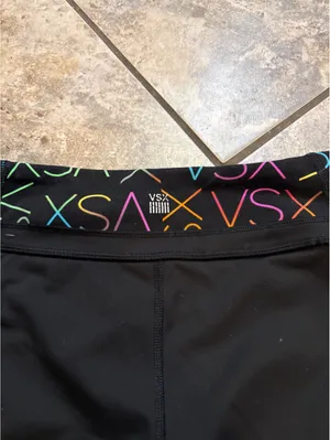 Y2K Victoria’s Secret XS Low Rise Black Flare Yoga Pants Multicolor Logo thumbnail 6