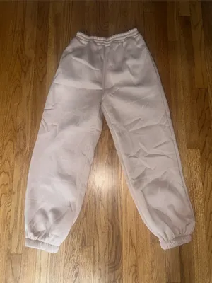 Amazon Women’s Beige Cozy Elastic-Waist Sweatpants NEW size Medium thumbnail 1