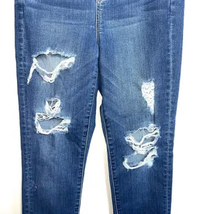 American Eagle Dark Wash Super High Rise Ripped Curvy Skinny Jeans thumbnail 4