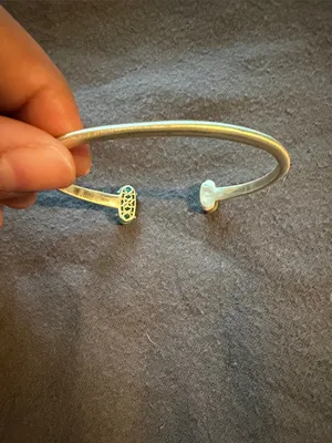 Kendra Scott Gold Open Cuff with Aqua Green Crystal thumbnail 4