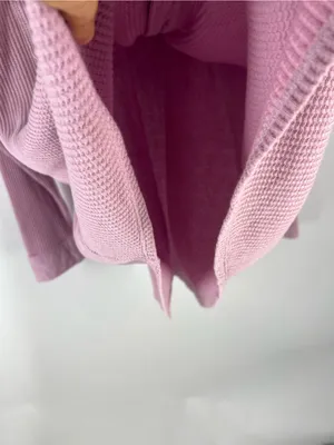 J.Jill Waffle‎ Knit Button Down Shirt Pink Cotton Shacket XL thumbnail 7
