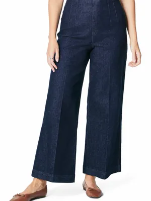 SPANX Zero Waistband wide leg cropped jeans thumbnail 1