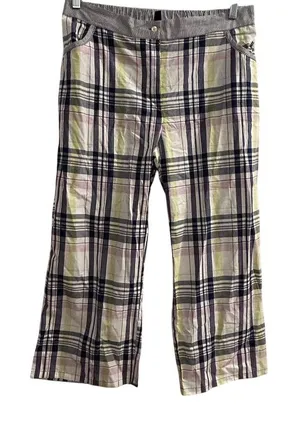 Tommy Hilfiger Womens Plaid‎ Pajama Pants Multicolor Pink Yellow Size L thumbnail 1
