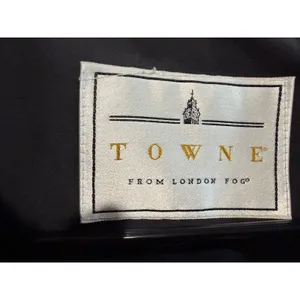 Towne from London Fog Black Hooded Parka Jacket Large Regular Full Zip Coat thumbnail 2