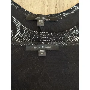 Blu Sage Two Piece Cardigan Tank Set Black Sparkle Silver Snake Print Womens XL thumbnail 12