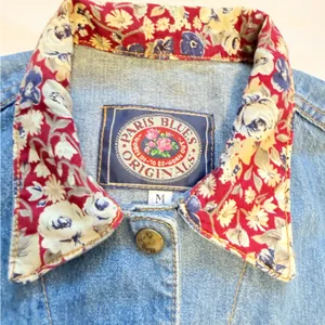 Paris Blues Original Denim Vest Boho Floral – Size M thumbnail 3