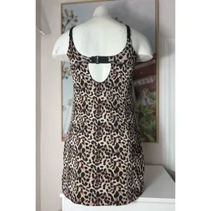 Cheetah Leopard Animal Print Slinky Slip Mini Dress Women’s Large thumbnail 7