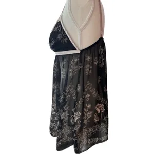 Y2K Sheer Fairy Goth Babydoll Slip Top Peacock Floral Lace Coquette Mesh 90s EUC thumbnail 6