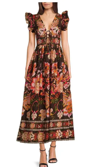A Loves A fall floral dress thumbnail 1