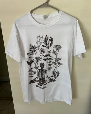 Urban Outfitters White 100% cotton boho goth fairy plants outdoorsy graphic tee shirt M thumbnail 1