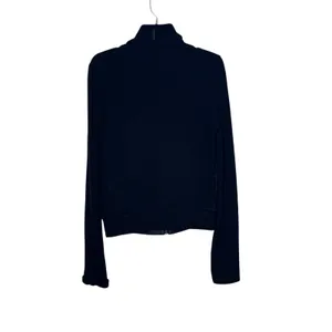 XCVI Women's Jacket Genuine Leather Angora Wool Blend Ruched Moto Black  Medium‎ thumbnail 8