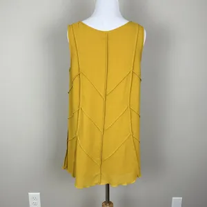 John Mark Tunic Top Womens Medium Yellow Sleeveless Boho‎ Swing Tank Layered Hem thumbnail 7
