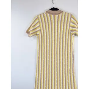 Rue Stiic Womens Dress Yellow Mini Sweater V Neck Striped Short Sleeve Size XS thumbnail 7