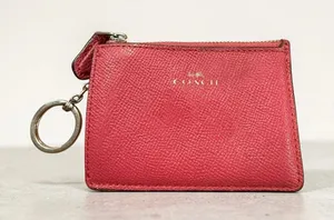 Pre-owned Coach Pink Saffiano Leather Zip Wristlet thumbnail 1