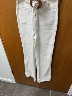 Show Me Your Mumu Jacksonville Cropped Jumpsuit Denim Pearly White Medium thumbnail 4