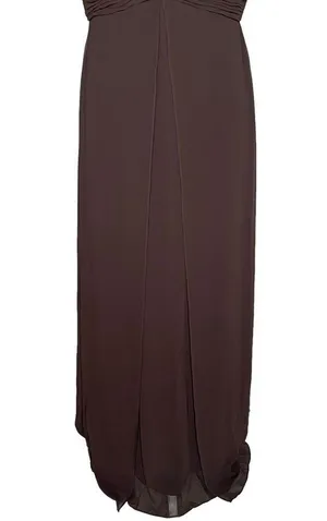 Bill Levkoff Womens Chiffon Special Occasion Dress Size 14 Brown Maxi Sleeveless thumbnail 3