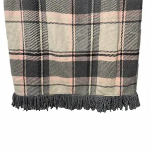 FOR CYNTHIA Skirt Wool Blend Faux Wrap Fringe Plaid Business Casual Office Large thumbnail 7