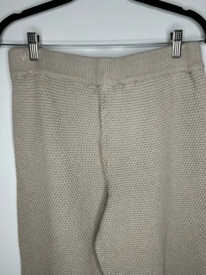 Free People Beach Knit Hailee Barrel Leg Cotton Pull on Pants Ivory size medium thumbnail 5