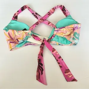 NWT Bar III Women's Over The Shoulder Bralette Bikini Swimsuit Top Size Medium thumbnail 5