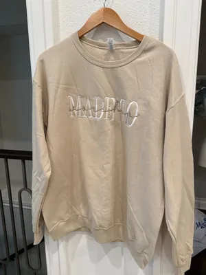 Jerzees Made to Worship Embroidered Crewneck Sweatshirt Neutral Christian Pullover Large thumbnail 3