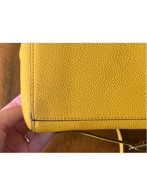 Kate Spade Margaux Saffron Yellow Satchel – Pebbled Leather Crossbody Tote thumbnail 6