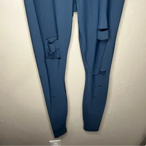 Alo Blue Ripped Warrior High Rise Yoga Leggings‎ thumbnail 8