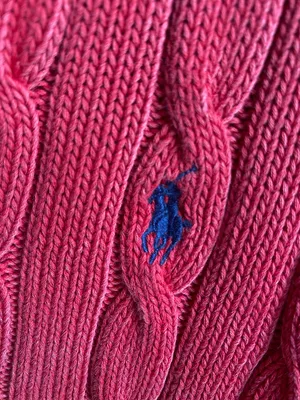 Polo Ralph Lauren 100% Cotton Lightweight Loose Cable Knit Split Hem Sweater S thumbnail 4