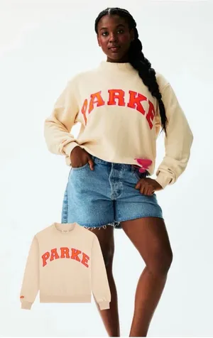 NEW Parke X Dunkin Varsity Mockneck Latte Size XXL Sweatshirt thumbnail 1