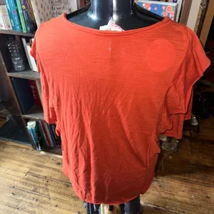 Umgee embroidered boho flowy orange S ruffled blouse thumbnail 3