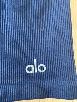 Alo Yoga Navy Seamless Ribbed Set thumbnail 3