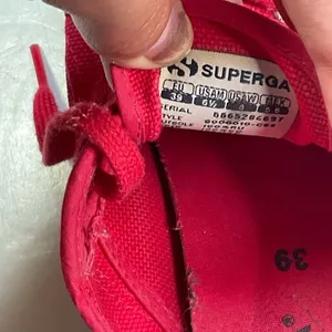 Superga‎ Red Lace Up Sneakers Size 8 thumbnail 6