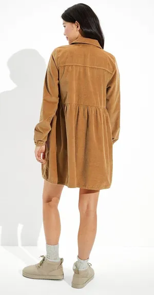 American Eagle CORDUROY BABYDOLL SHIRT DRESS thumbnail 3