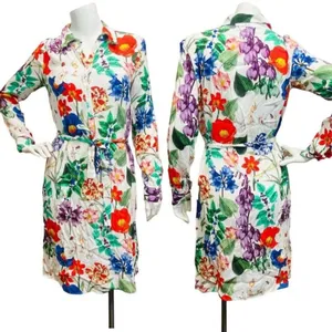 Zara White‎ Floral Women's Small Cottagecore Garden Dragonfly Print Shift Dress thumbnail 2