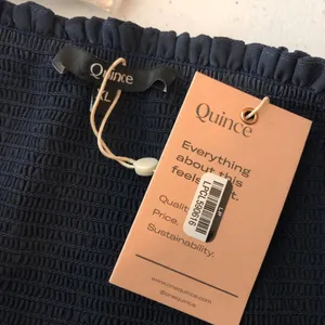 Quince Womens Chiffon Smocked Sleeveless Mini Dress Navy Blue XL thumbnail 5