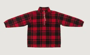 Maurices Red Black Buffalo Plaid Sherpa Fleece Quarter Zip Pullover XL thumbnail 1