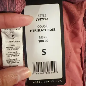 YOGALICIOUSLUX color HTR.SLATE ROSE super stretchy active jacket top long sleeve thumbnail 5