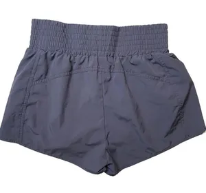 Women’s 𝅺gray- blue smocked high waisted athletic shorts thumbnail 4