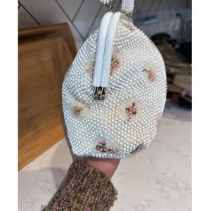 1950s Beaded Reversible Purse Vintage Top Handle Handbag Mid Century cottagecore thumbnail 7